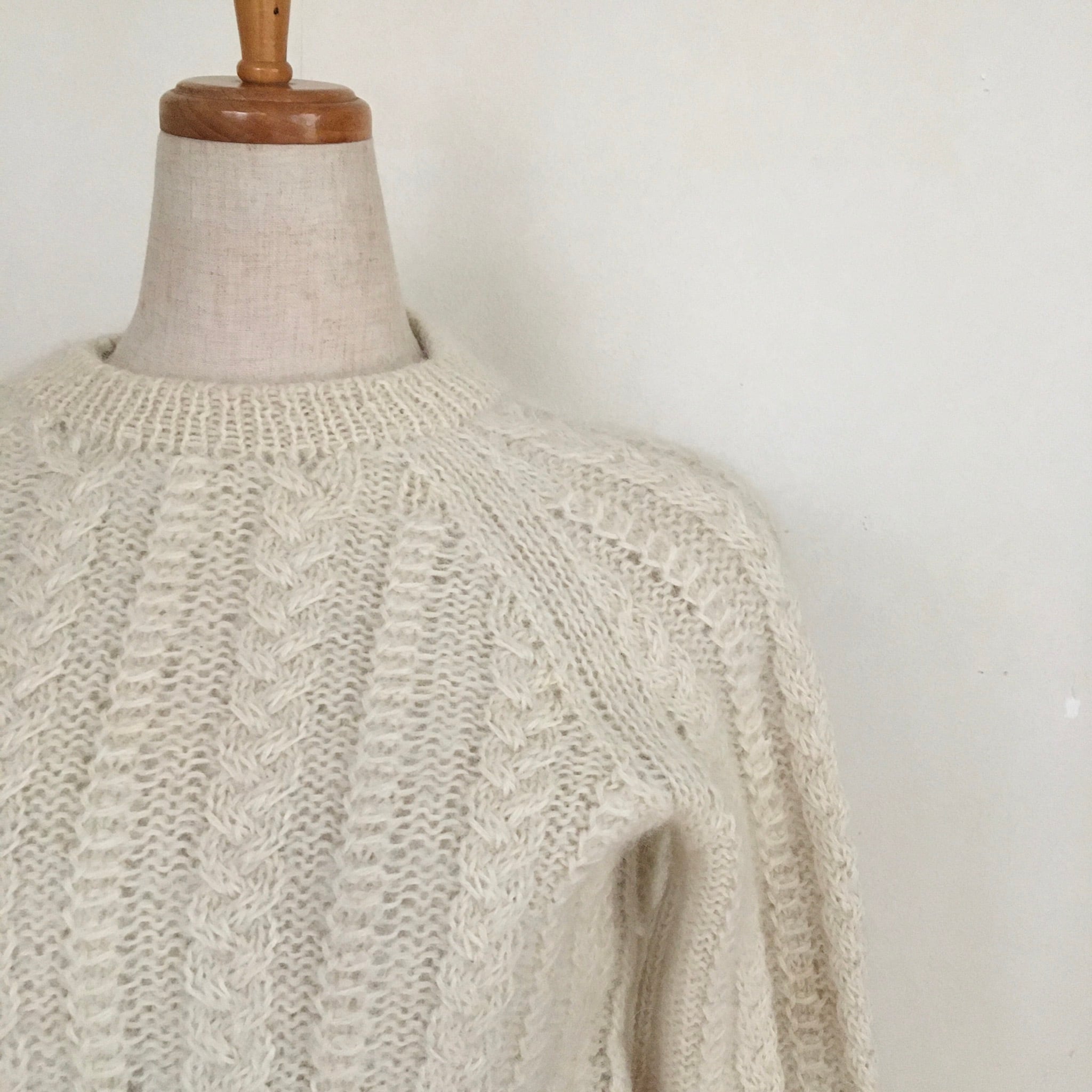 Peru made alpaca wool cable knit sweater