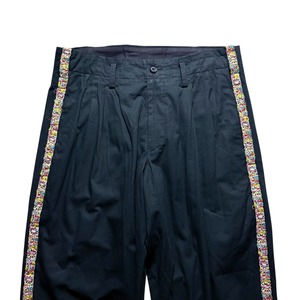 YOHJI YAMAMOTO POUR HOMME side line black cotton wide pants