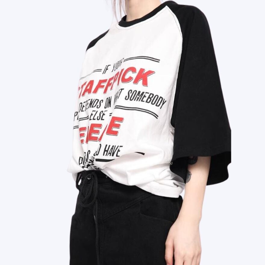 サブカル 服 地雷系 通販Tシャツ 7分袖 カジュアル ゴシック｜天使と