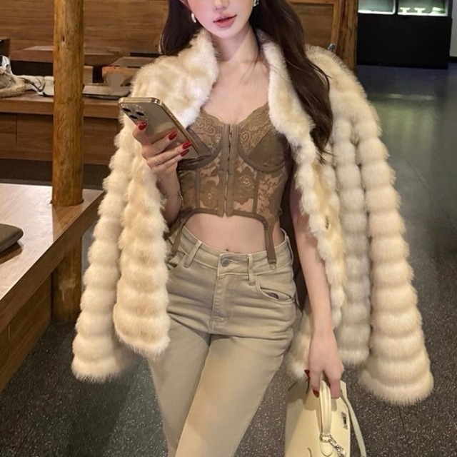 2色♡高級感♡エコファーコート