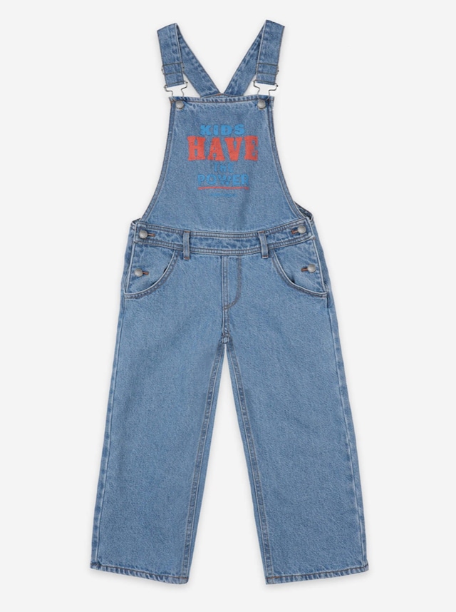 SALE!!【Bobo Choses】ボボショーズ　Kids Have the Power Denim Dungaree 海外子供服 サロペット　男の子　女の子