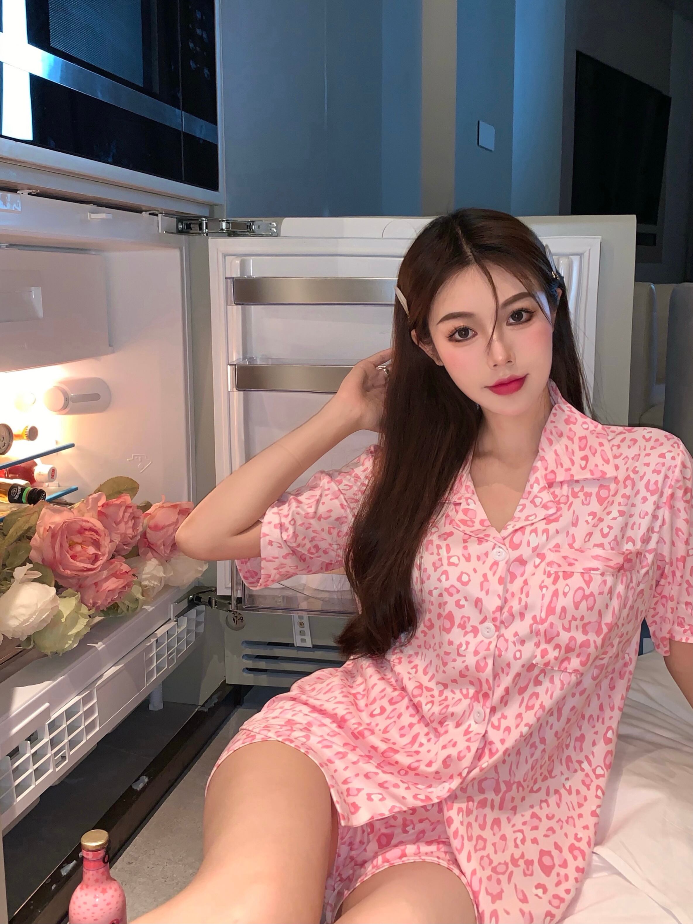 カジュアルレディースサマー薄手 ピンク 大人ガーリー スウィート キュート 夏物 ピュア ブラックストロベリース856616521