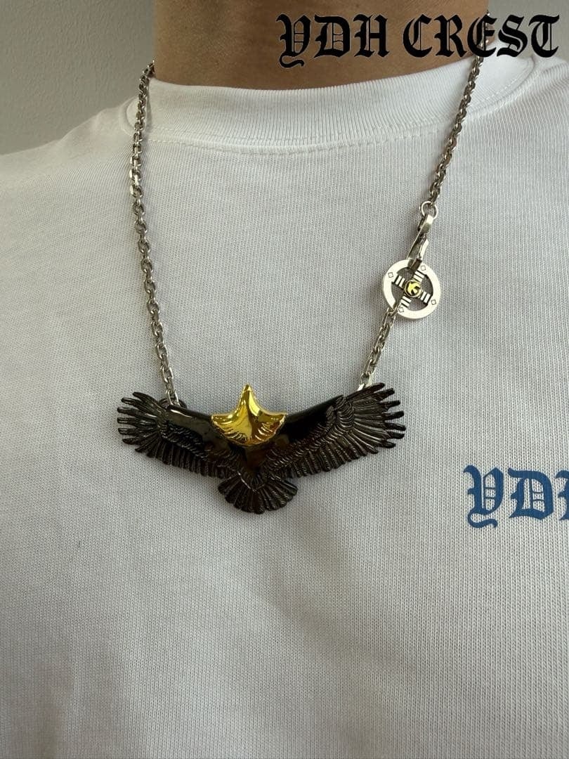 ⭐️GYGQ　ガンメタ加工　ネイティブアメリカン　イーグルネックレス　刻印有り ✨GYGQ ガンメタ加工 ネイティブアメリカン イーグルネックレス 刻印