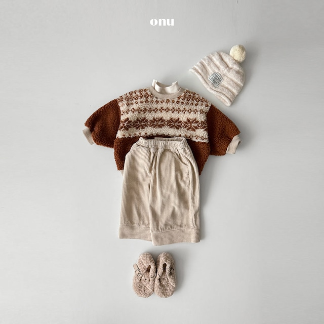 【 即納 】2025 AW 冬新作 ONU オヌ 2色展開 コーデュロイラインパンツ