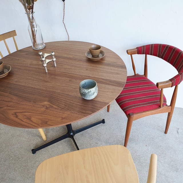 直径90cm ダイニングテーブル 丸テーブル ウォールナット 無垢 ラウンドテーブル 丸 高さ指定可 WALNUT