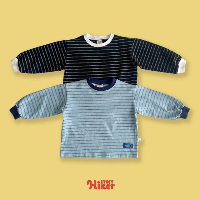 【取寄】tiny hiker｜lucas color stripe tee｜ルーカスバイカラーストライプT｜XS-XL｜kids｜26 spring