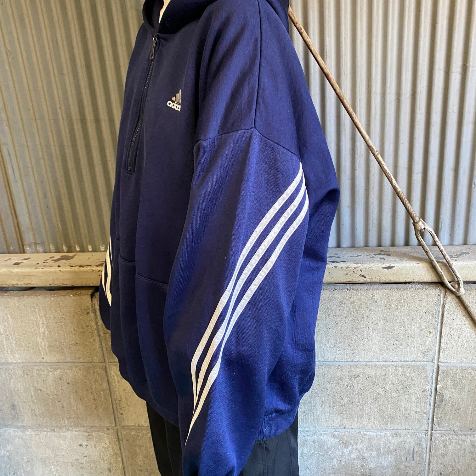 ビッグサイズ USA製 90年代 adidas アディダス ハーフジップ