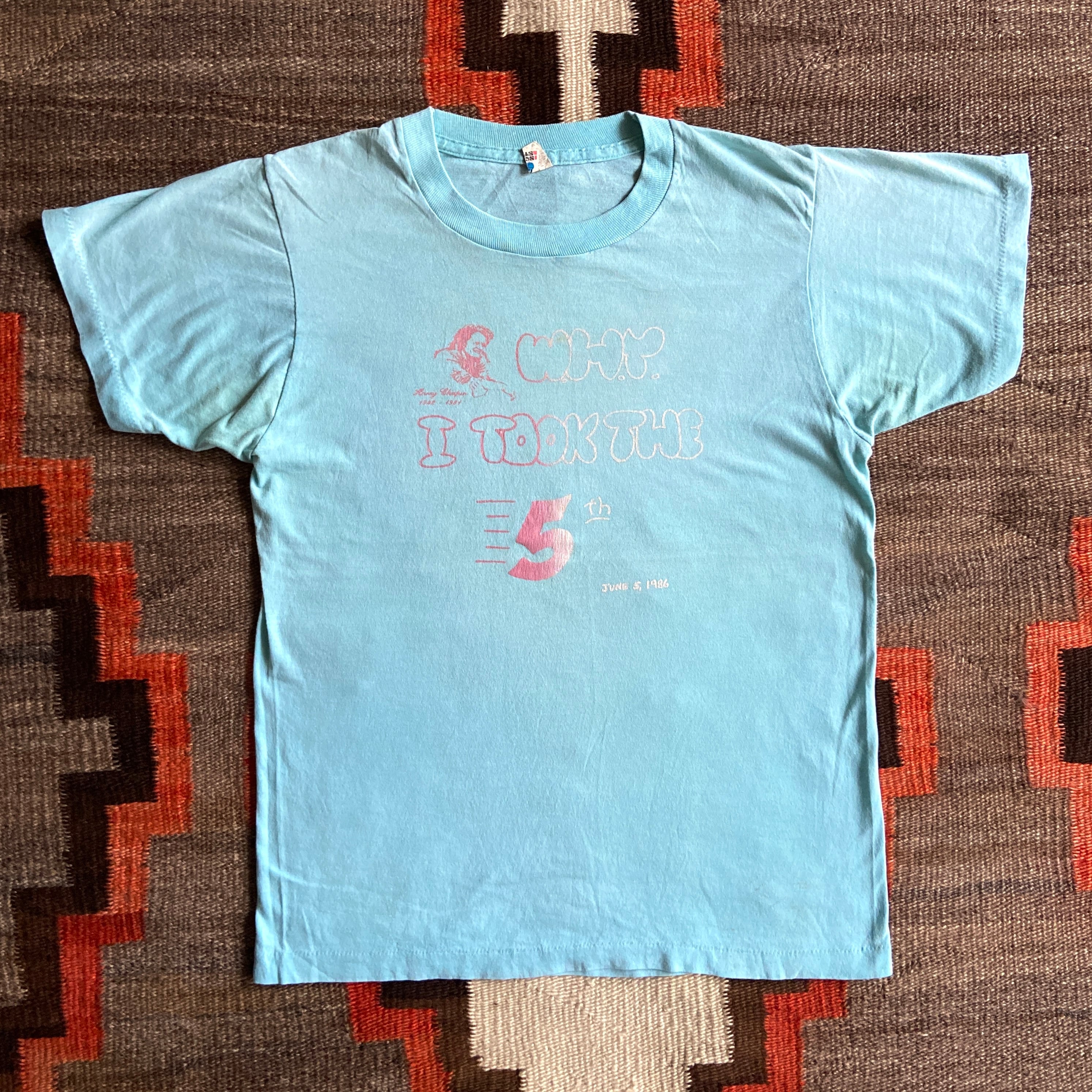 1980s SCREEN STARS Blue Tee M Made in USA H027