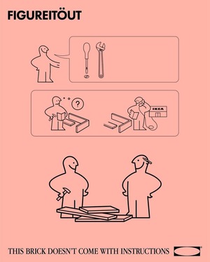 BRICKS & WOOD | INSTRUCTIONS TEE / Coral Pink