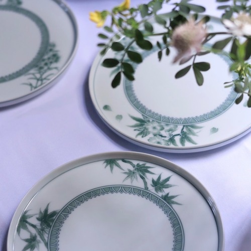 AS 平戸松山窯 クロム六彩花切立皿