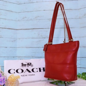 ほぼ未使用 OLD COACH ショルダーバッグ トートバッグ 赤 チャック付き