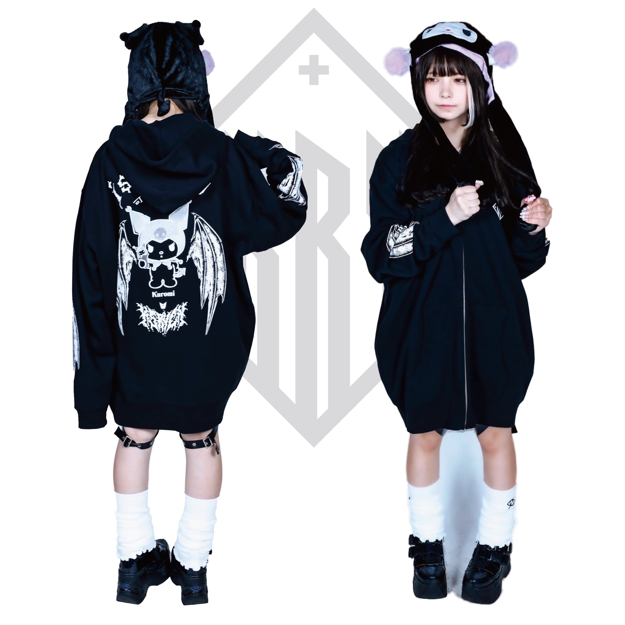 KRY clothing クロミ フルジップパーカー 可愛小悪魔 コラボ商品