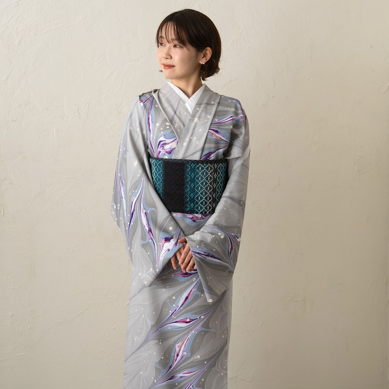 「銀色の音」♡〜洗えるきもの（シルジェリー）〜