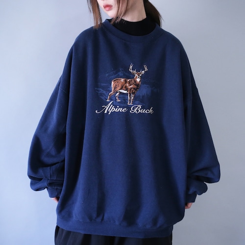 "刺繍" animal design XXL over silhouette sweatshirt