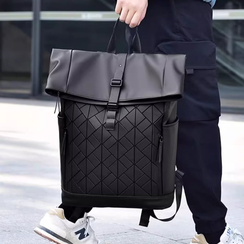 ロールトップバックパック 幾何柄 防水 3カラー LB1447