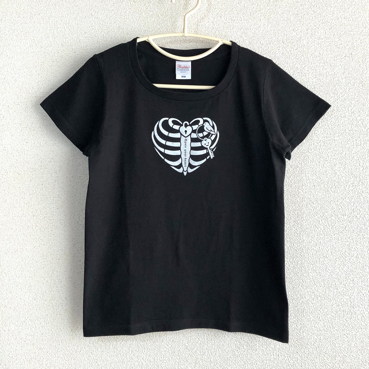 ハートの肋骨 Tシャツ【レディースM】【ブラック】☆現品限り・特別