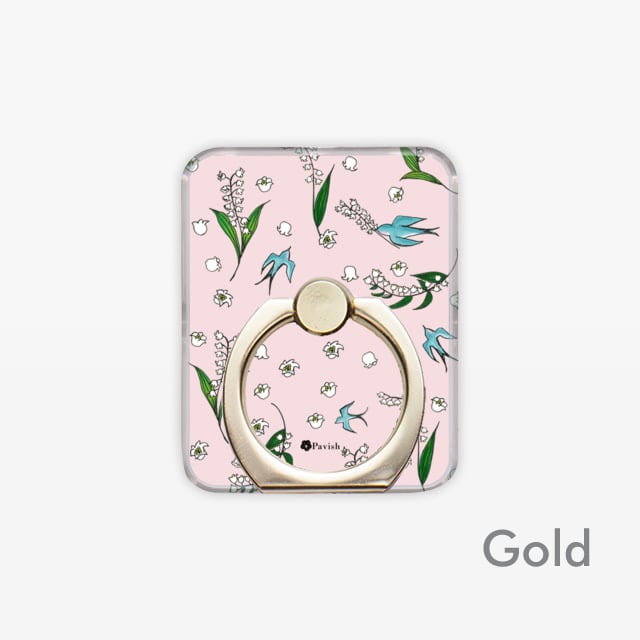 落下防止に!スマホリング【13輪のすずらん(ピンク) 】