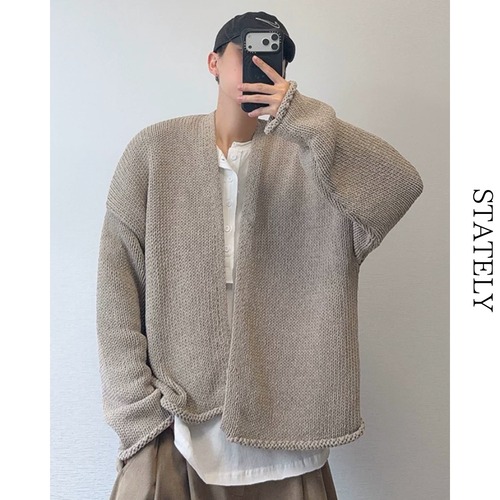 Heavy Knit ノーボタンカーディガン/2color_T203 画像
