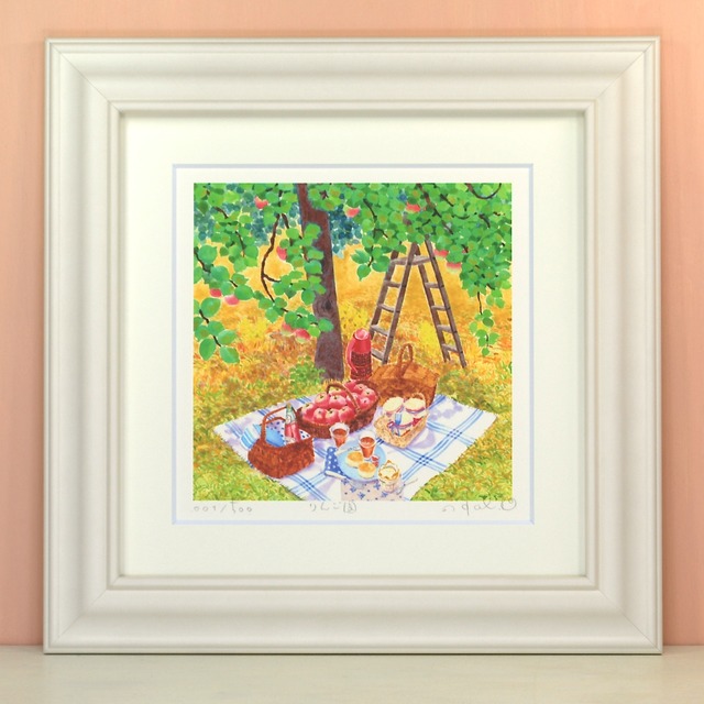 栗乃木ハルミ「りんご園にて」 cタイプ　絵画・ 額入りアート