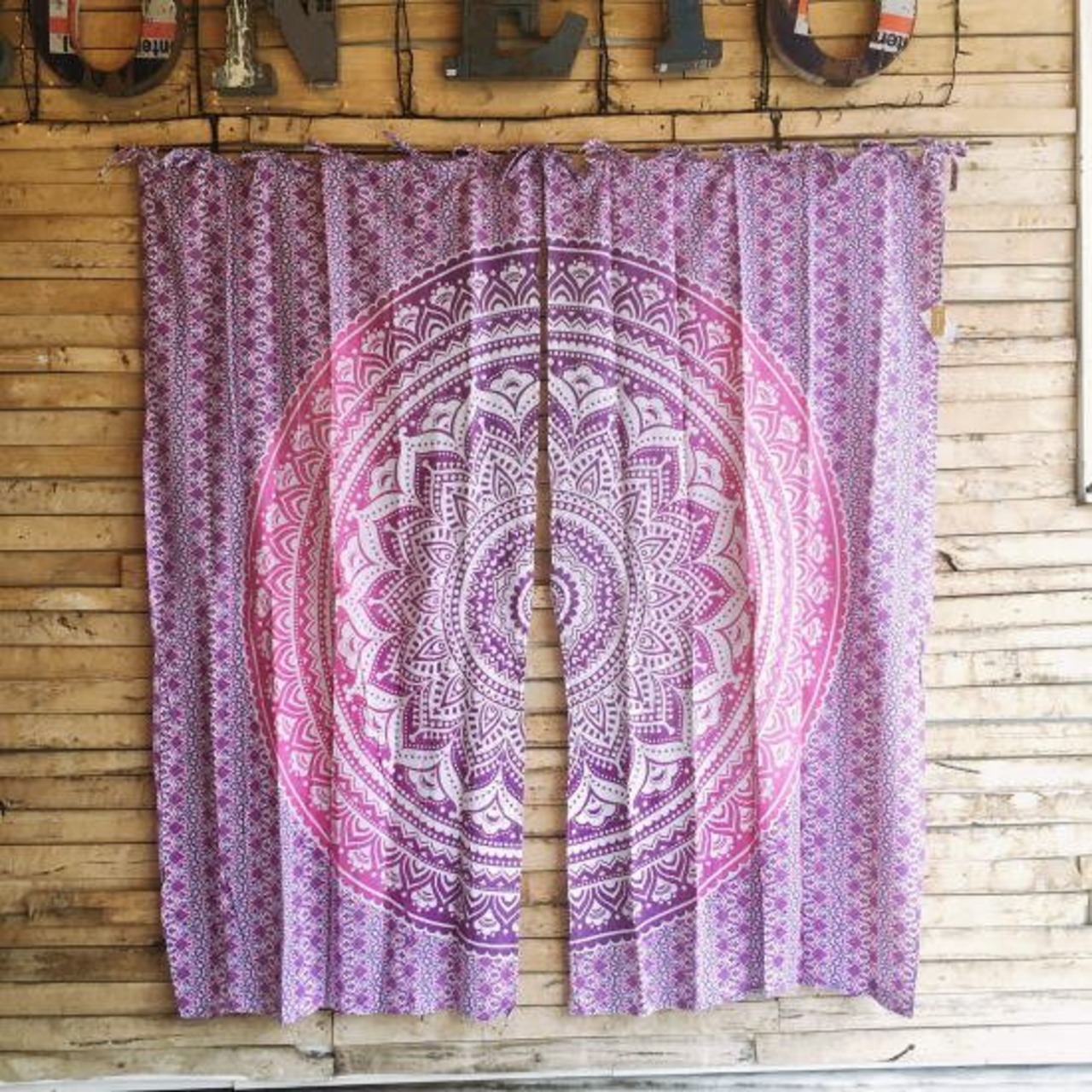  TOPANGA Homefurnishing　マンダラカーテン　100×200cm　パープル 