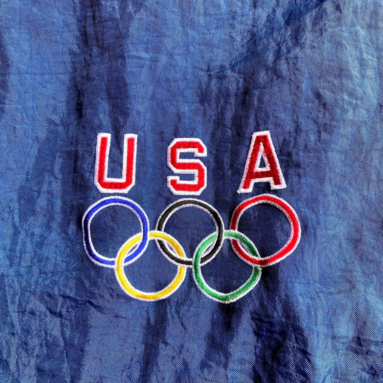 年代 ビンテージ USA オリンピック 刺繍 チーム ナイロンジャケット
