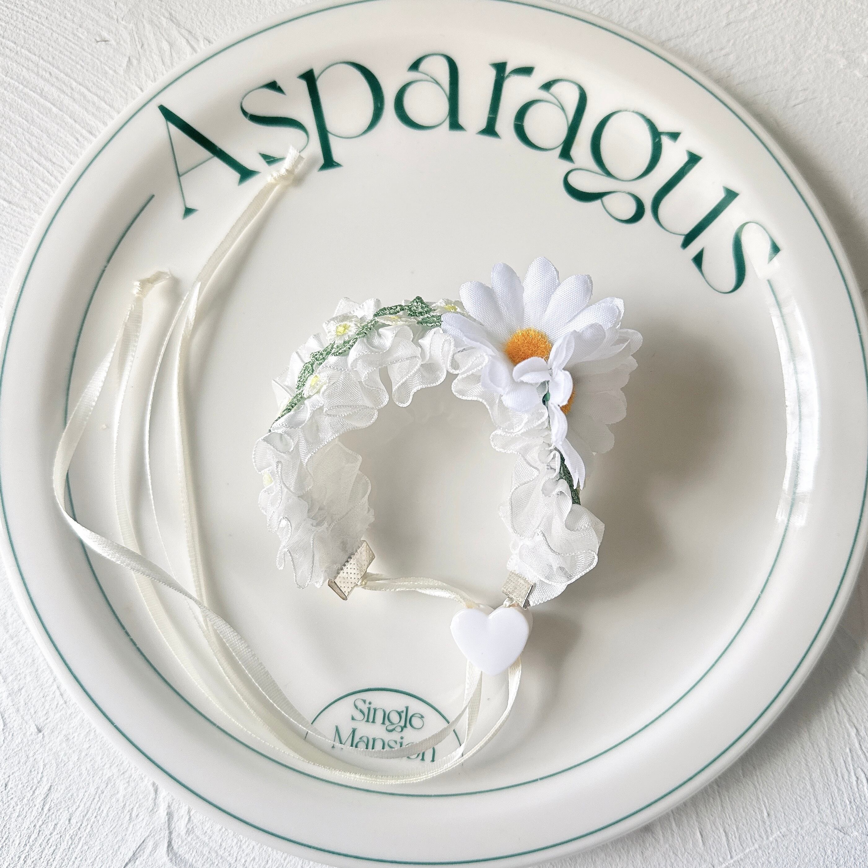 ホワイトフリフリお花ヘッドドレス