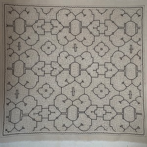 中型白70-86 四角70x76cm シピボ族の泥染め 手描き模様の幾何学模様 先住民族の工芸布 泥染め天然素材 中型白70-86 四角70x76cm シピボ族の泥染め 手描き模様の幾何学模様 先住民族の工芸布 泥染め天然素材