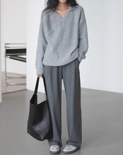 V-neck collar Knit　T20318