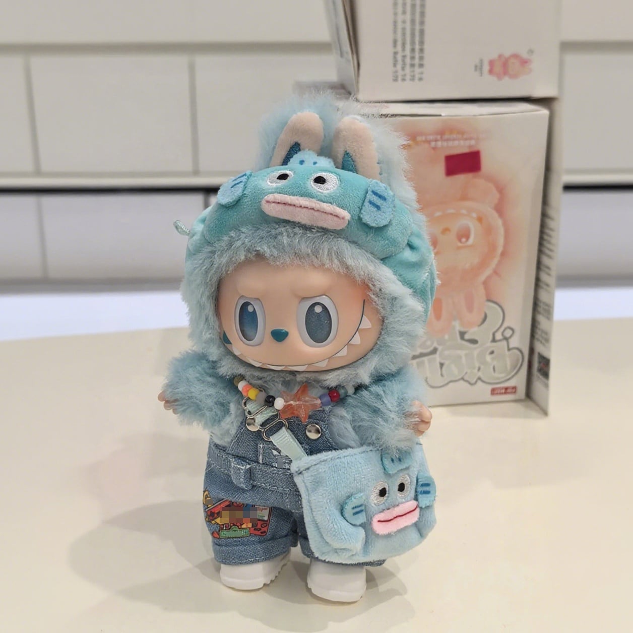 とにかく可愛いフルセット! お魚のまるごとコーデ♡ labubu ラブブ 15cm/17cm デニムオーバーオール おしゃれ