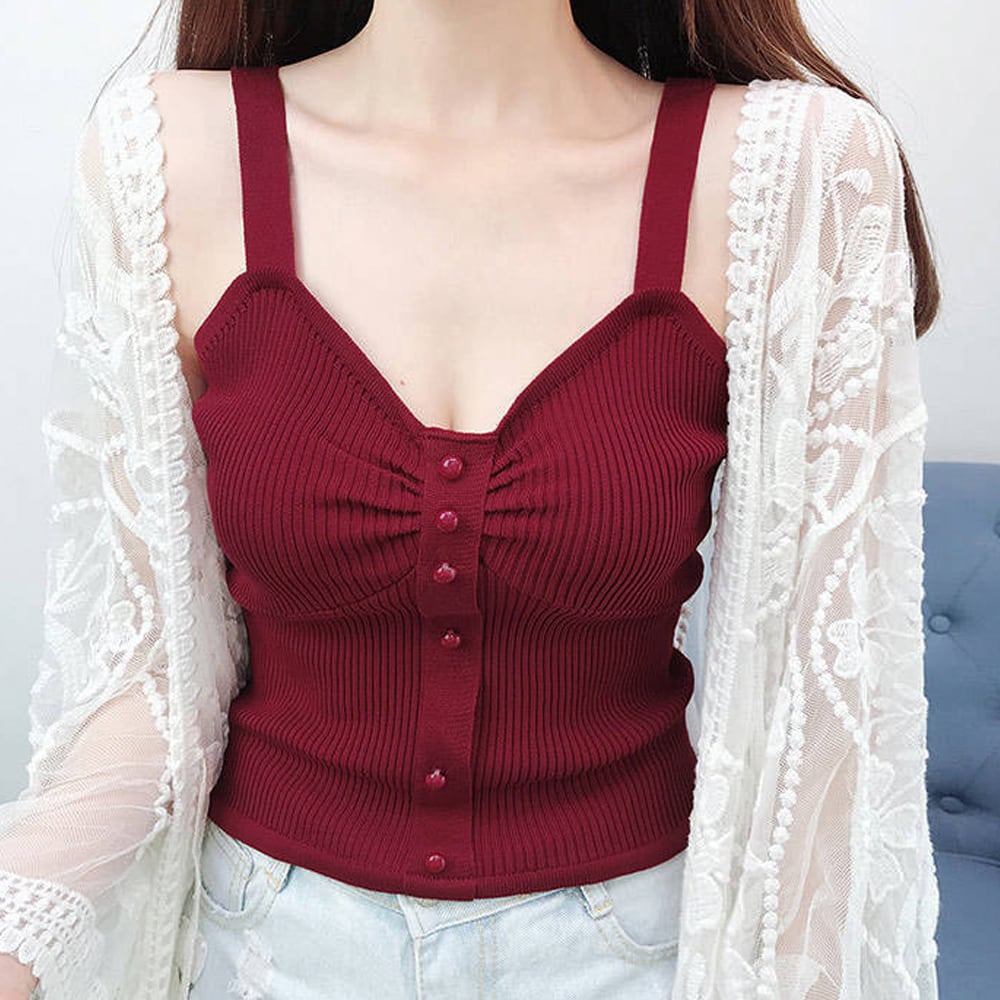 大人可愛いニット♡インナーにも【CHANEL】キャミソール ニット キャミソール レディース 韓国 インナー トップス 春夏