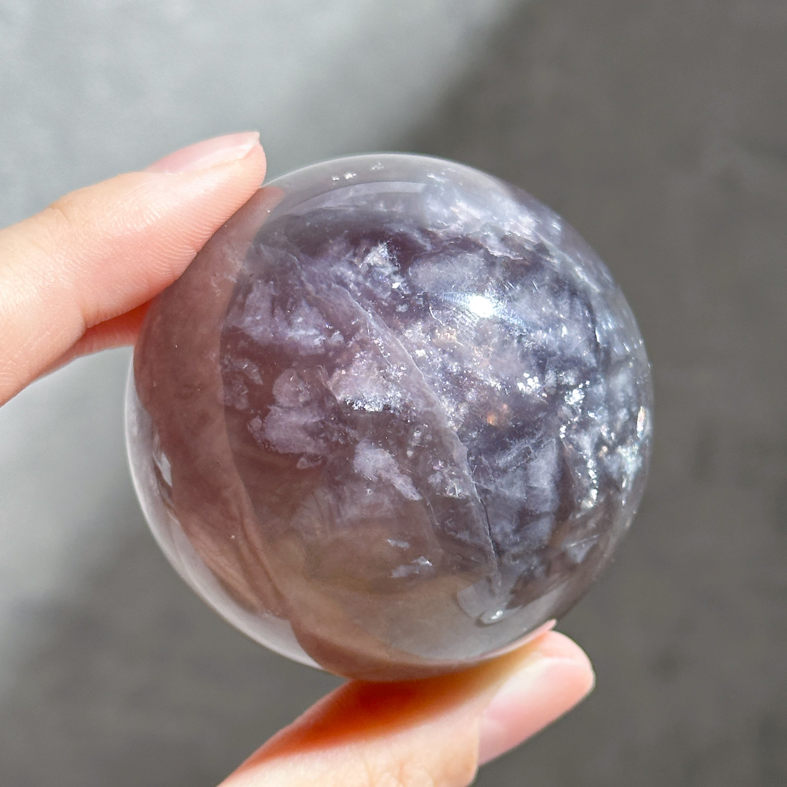 レピドライト×フローライト スフィア21◇Lepidolite◇天然石・鉱物