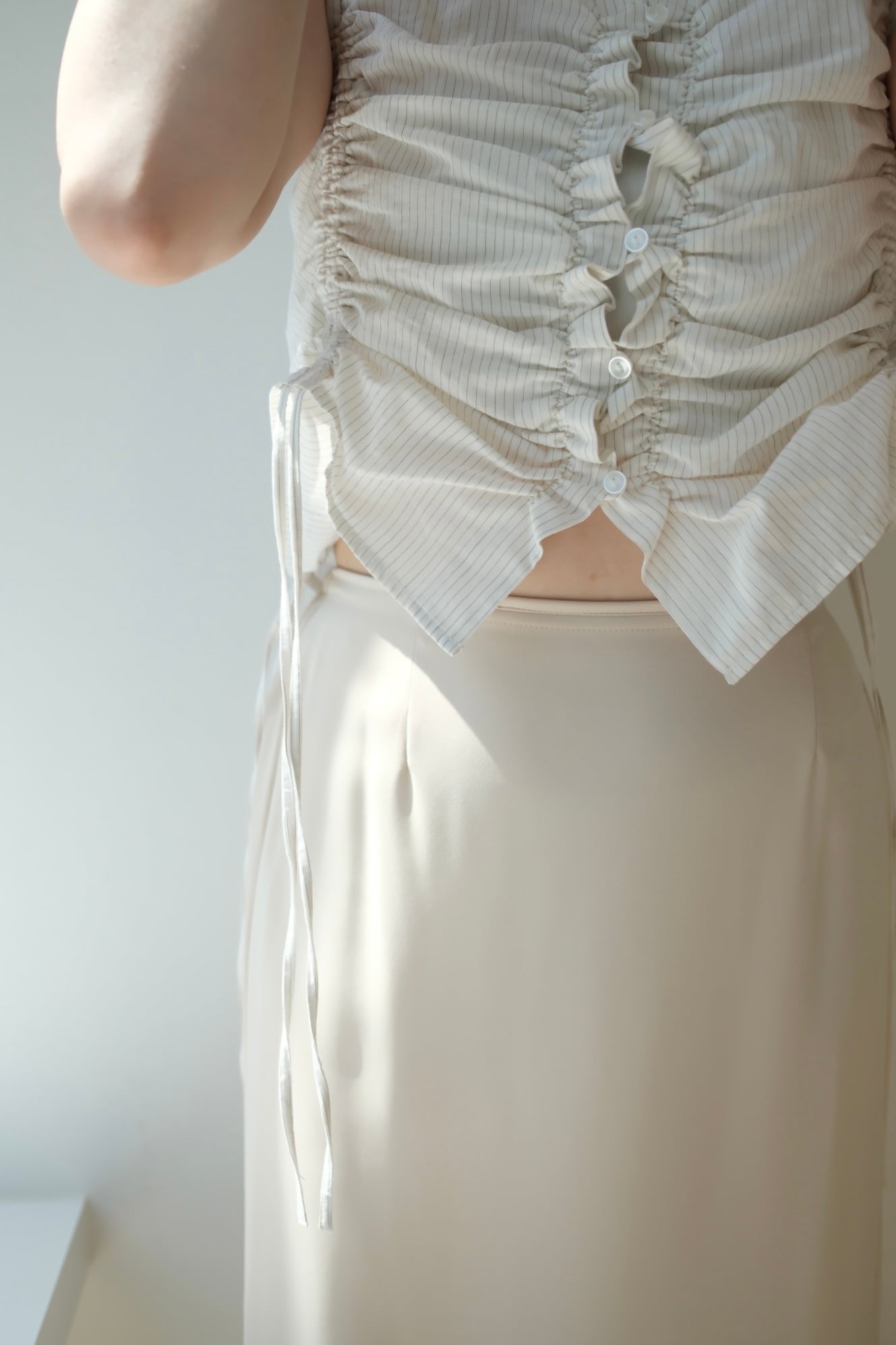 ànuke Georgette Pencil Skirt ジョーゼットペンシルスカート Ivory