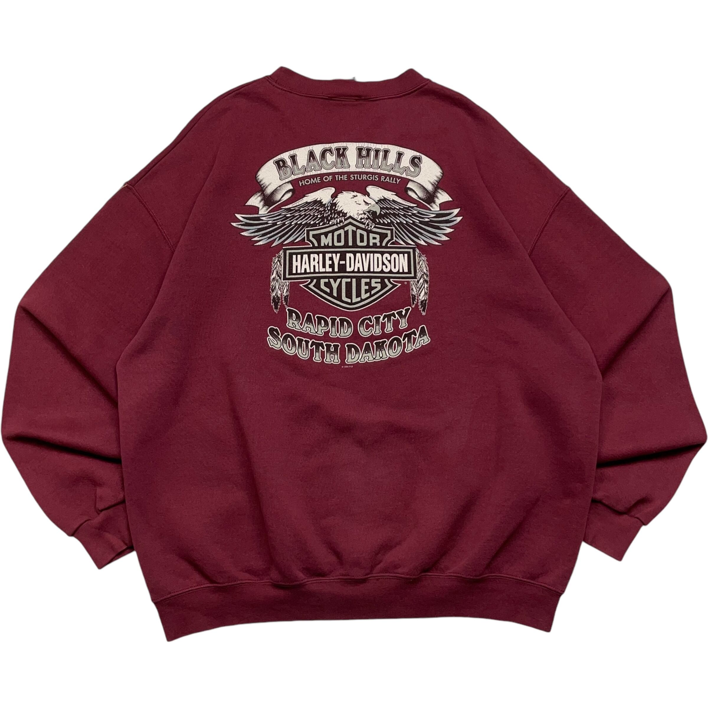 《XL》 Harley-Davidson ハーレーダビッドソン スウェット刺繍 プリント バーガンディ 90年代 vintage no.4547