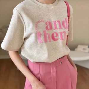 "and then" print T-shirt<t1902>