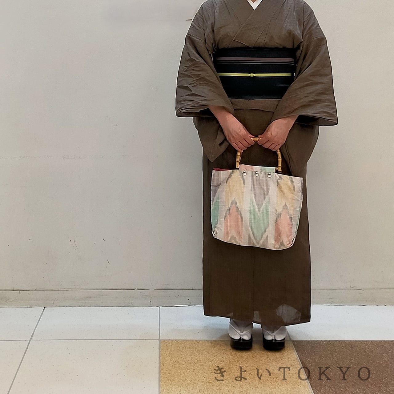 インドシルクのバンブーハンドルバッグ【送料無料】 | きよいTOKYOー