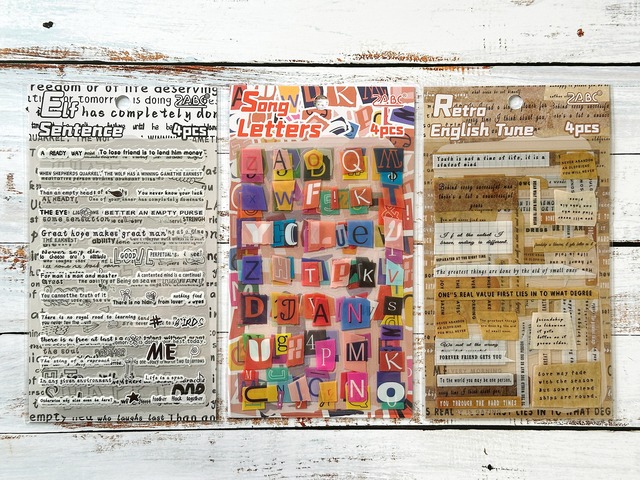 英字PETシールセット　4枚入り　 英字短韵（English Short Rhymes）シリーズ[ZB-6s]