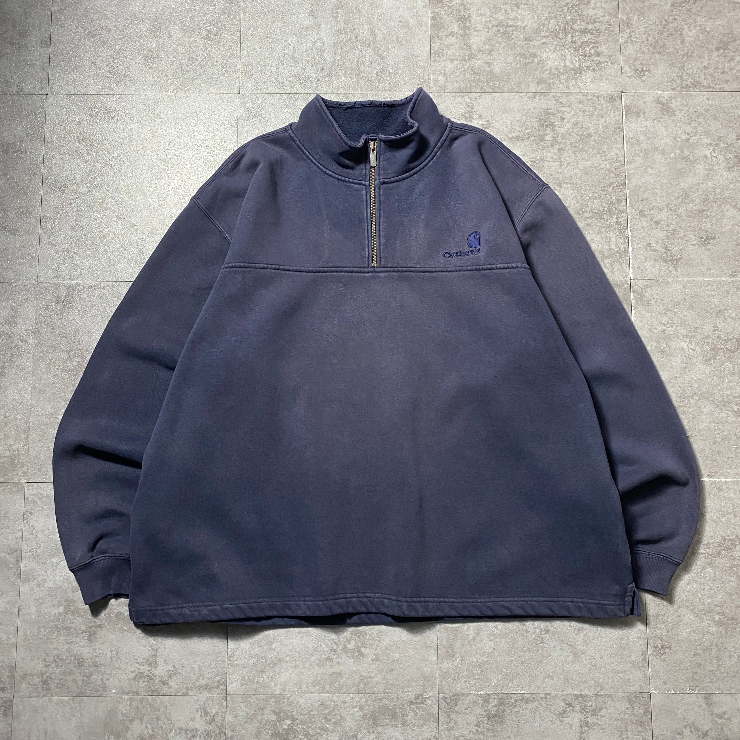Size:2XL】carhartt カーハート 刺繍ワンポイント ハーフジップ