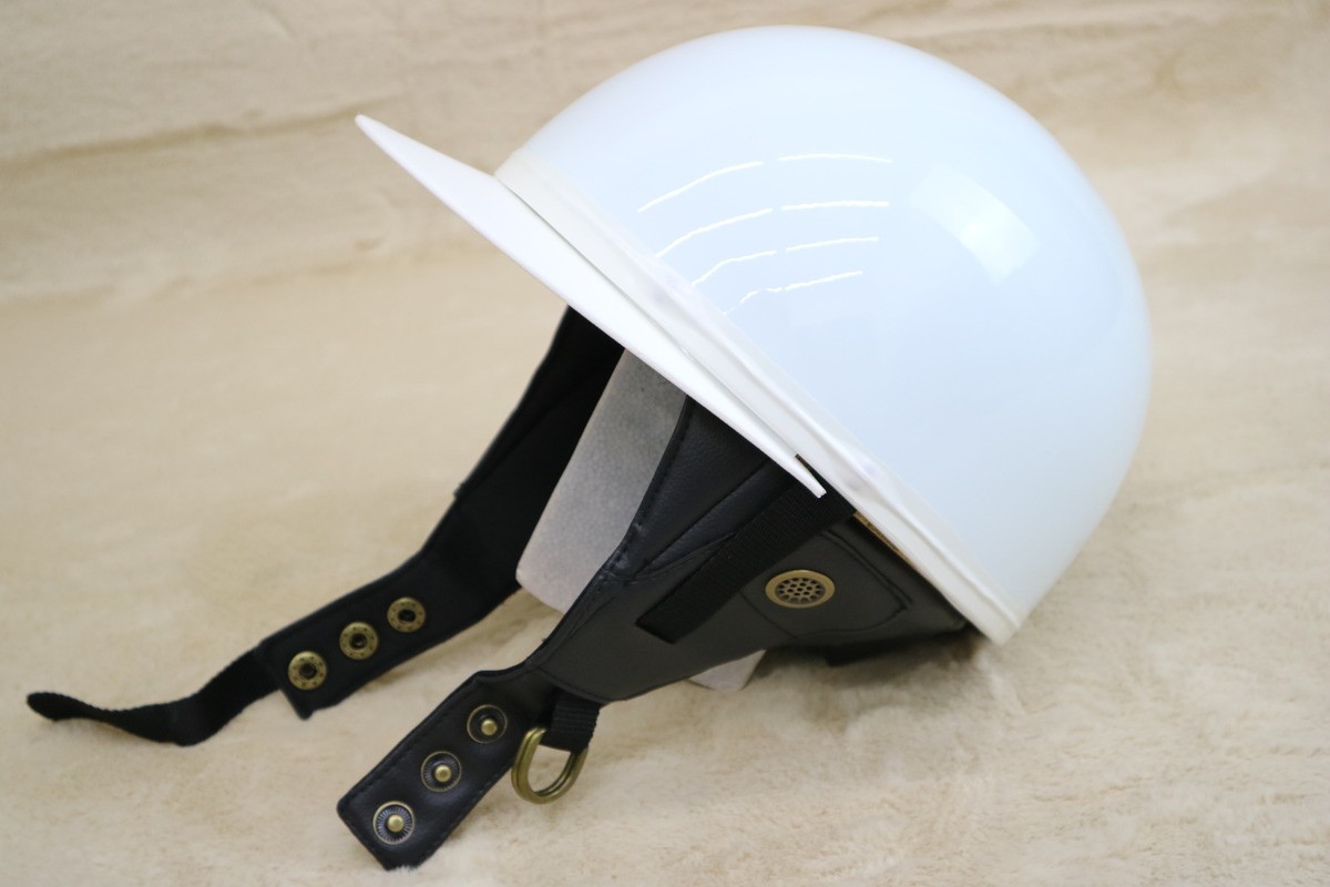 確認用 カスタムペイントヘルメット半キャップコルク半耳当て 