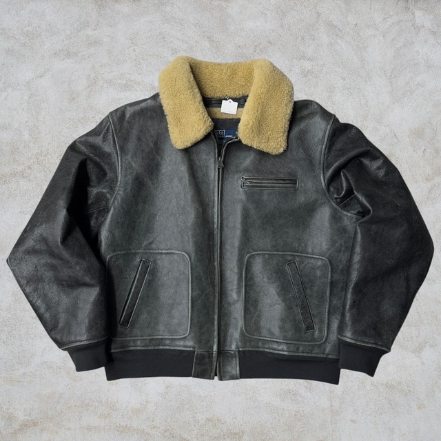 【Special】90’s Polo by Ralph Lauren Leather Jacket “G-1 Type” “Black”  【Other Side店】