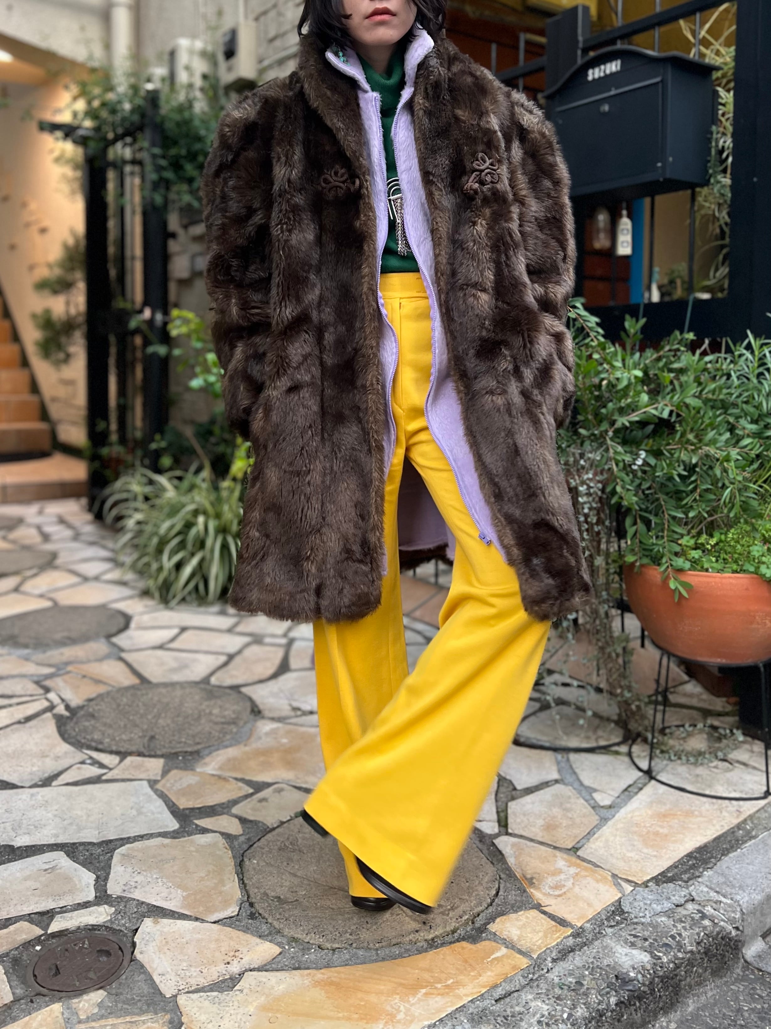 70s lavender purple fake fur vest ( ヴィンテージ ラベンダー パープル フェイクファー ベスト ) | Riyad  vintage shop powered by BASE