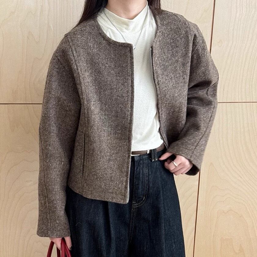 crew-neck zip jacket m0097