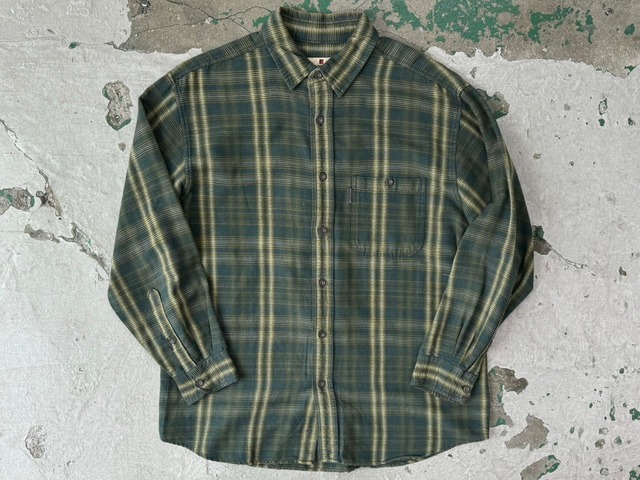 WOOL RICH COTTON CHECK SHIRT LARGE 10657