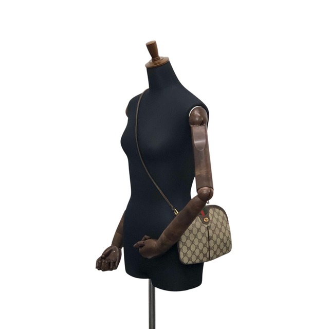 GUCCI グッチ シェリーライン GG ショルダーバッグ ブラウン GGロゴ PVC vintage ヴィンテージ オールド xif7sk