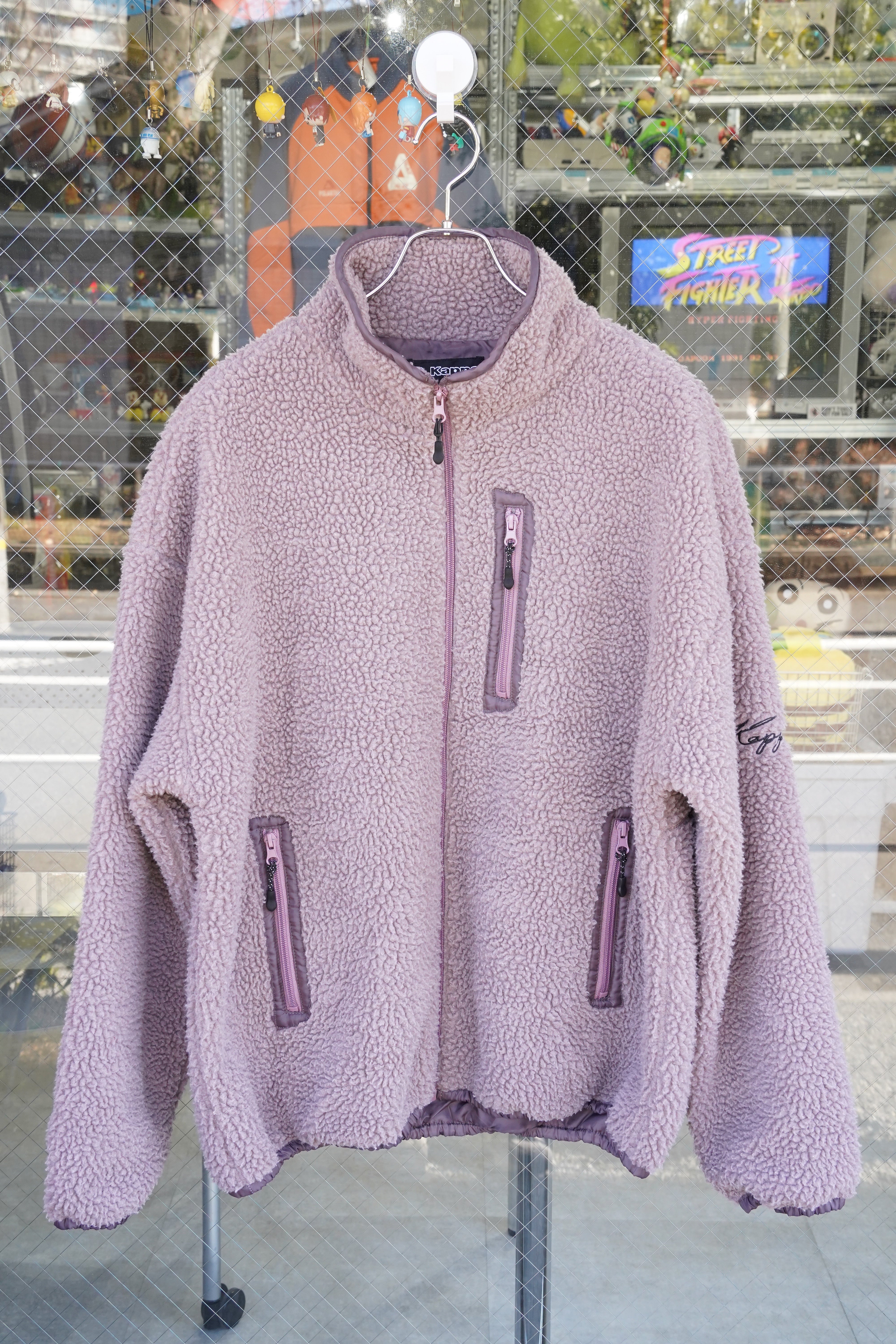 Kappa × CONFIRM(別注モデル)スタンドカラー シープボアフリースジャケット ラベンダーパープル/M(L〜XL相当)
