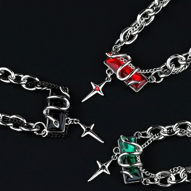 クロス×スネーク チェーンネックレス　00047