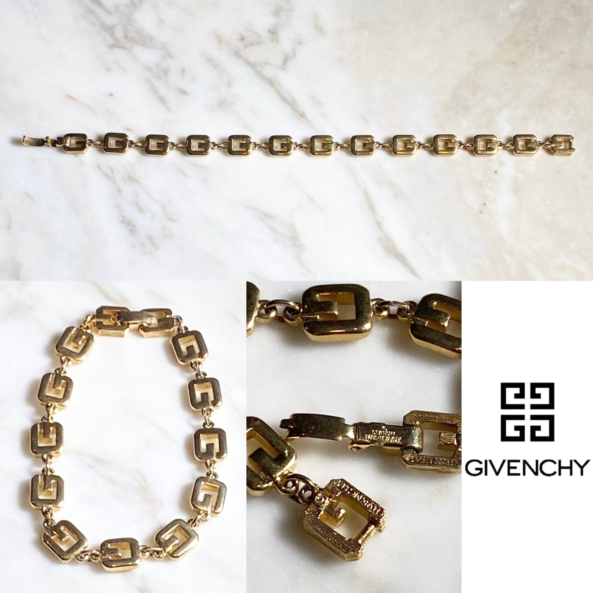 vintage GIVENCHY gold color metal “G” link chain bracelet | NOIR ONLINE  powered by BASE