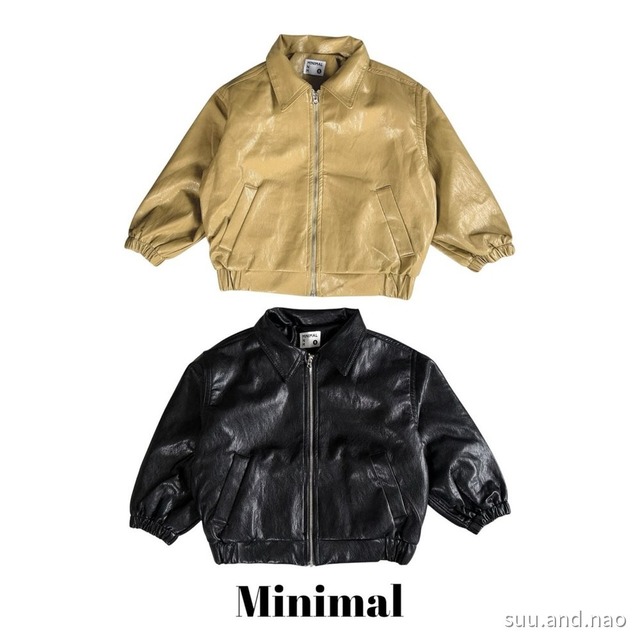取寄:MINIMAL ソフトレザージップアップジャンパー※送料無料