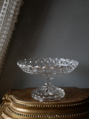 ガラスのコンポティエ フルーツスタンド フランスヴィンテージ テーブルウェア