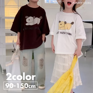《取寄》 落書きdogTシャツ （全２色） KMAI 2024夏 韓国子供服 トップス カットソー 半袖 プリントT いぬ 犬 ワンちゃん