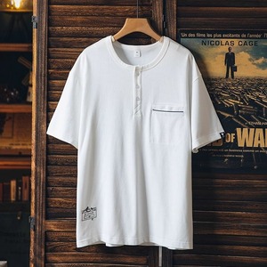 ヘンリーネックポケットTシャツ 10107